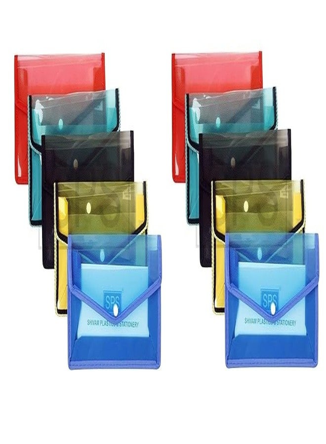 KOSH Plastic Flexi Button Bag | Cheque Book Holder | Document Holder | Passbook Holder Cheque Pouch (Pack of 10) - Image 1